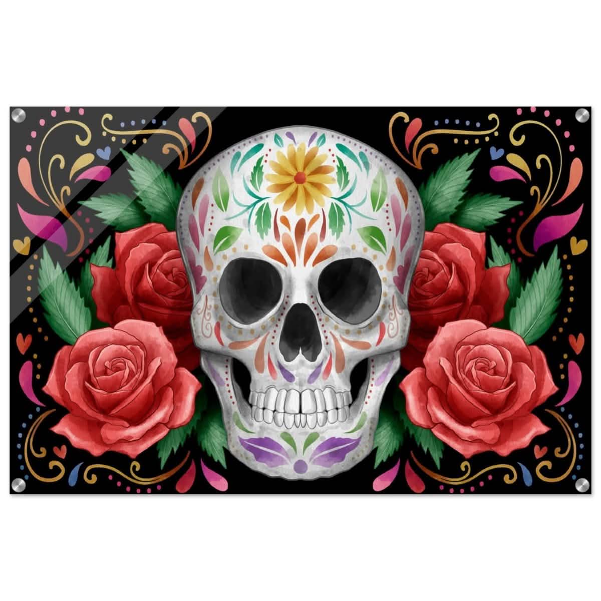 Da Vinci Pop art wall art Print | Vivid Skullscape - Acrylic Print - 60x90 cm / 24x36″ -