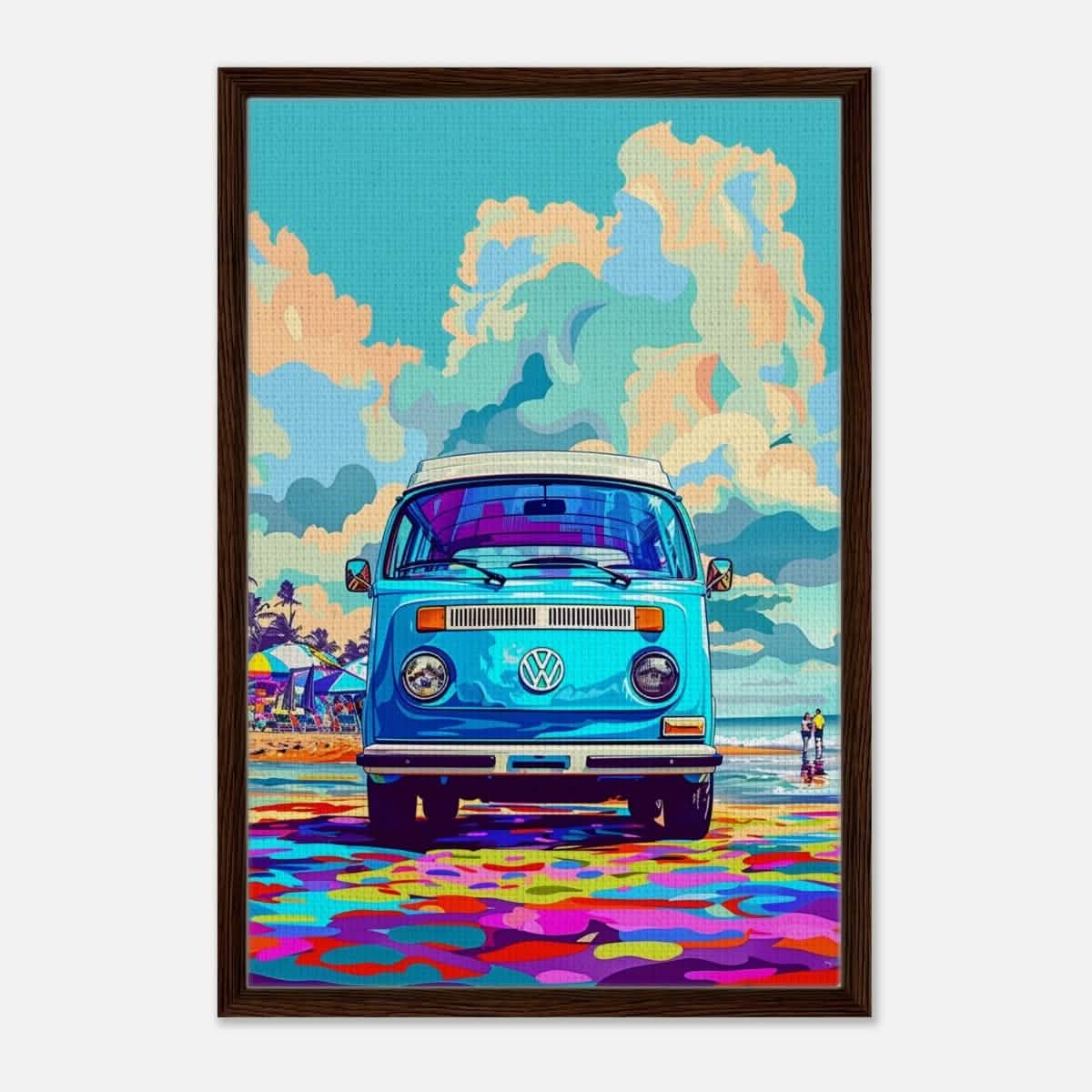 Da Vinci Pop Art Wall art print - Framed Canvas - 50x75 cm / 20x30″ - Dark wood frame