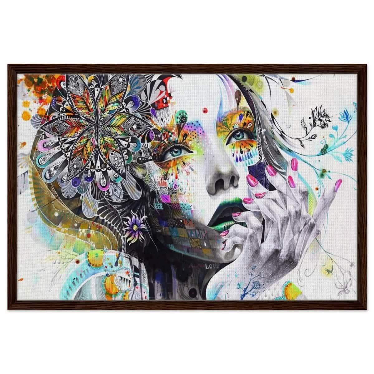 Da Vinci Pop Art wall art print - Framed Canvas - 60x90 cm / 24x36″ - Dark wood frame