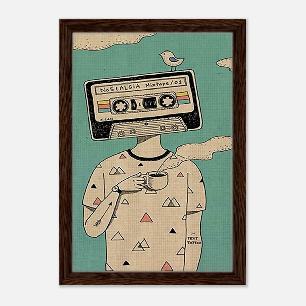 Da Vinci Pop Art Wall art print - Framed Canvas - 30x45 cm / 12x18″ - Dark wood frame