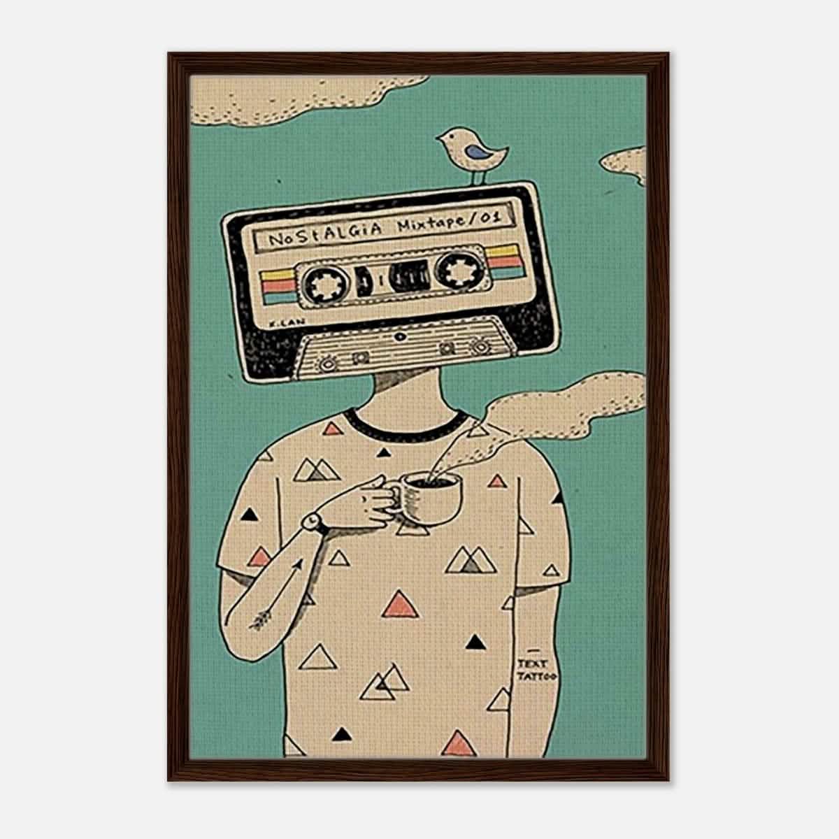 Da Vinci Pop Art Wall art print - Framed Canvas - 50x75 cm / 20x30″ - Dark wood frame