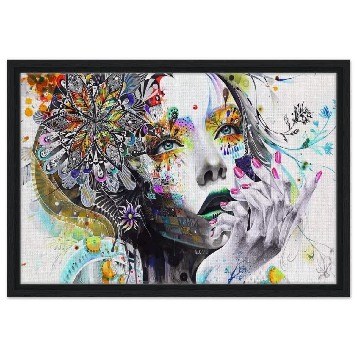 Da Vinci Pop Art wall art print - Framed Canvas - 40x60 cm / 16x24″ - Black frame