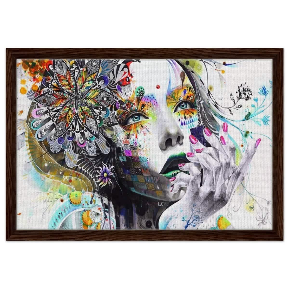 Da Vinci Pop Art wall art print - Framed Canvas - 40x60 cm / 16x24″ - Dark wood frame