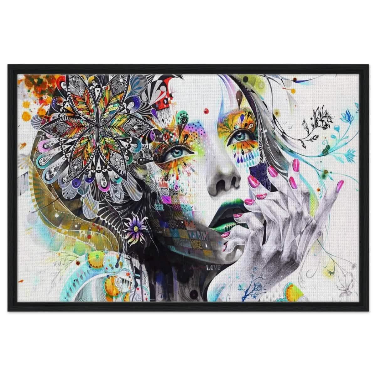 Da Vinci Pop Art wall art print - Framed Canvas - 60x90 cm / 24x36″ - Black frame