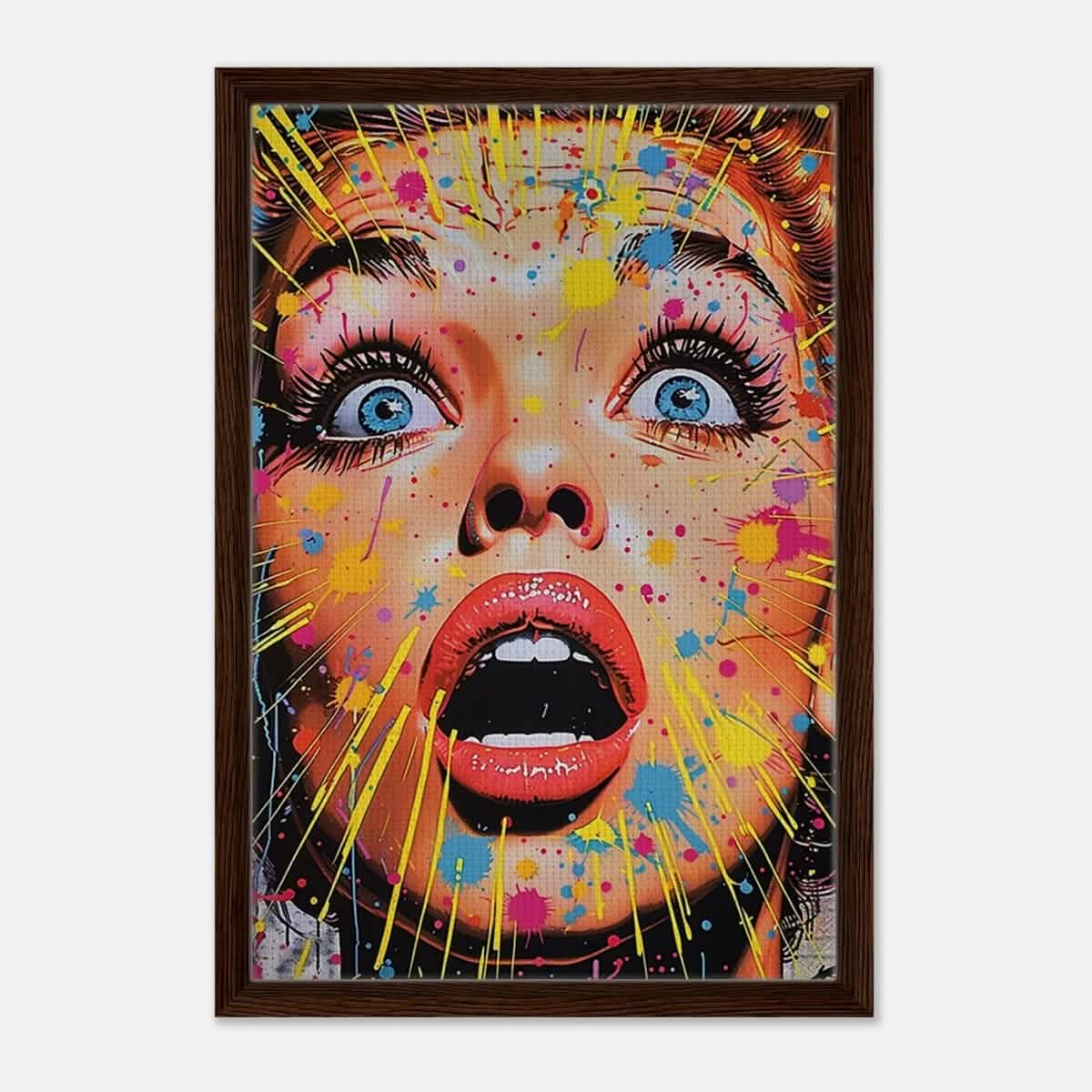 Da Vinci Pop Art Wall art print - Framed Canvas - 40x60 cm / 16x24″ - Dark wood frame