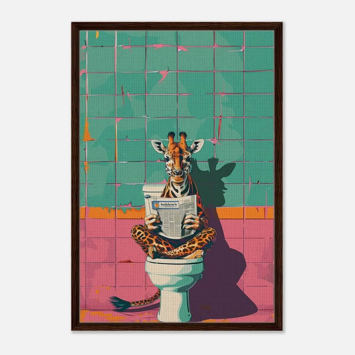 Da Vinci Pop Art Wall art print - Framed Canvas - 60x90 cm / 24x36″ - Dark wood frame