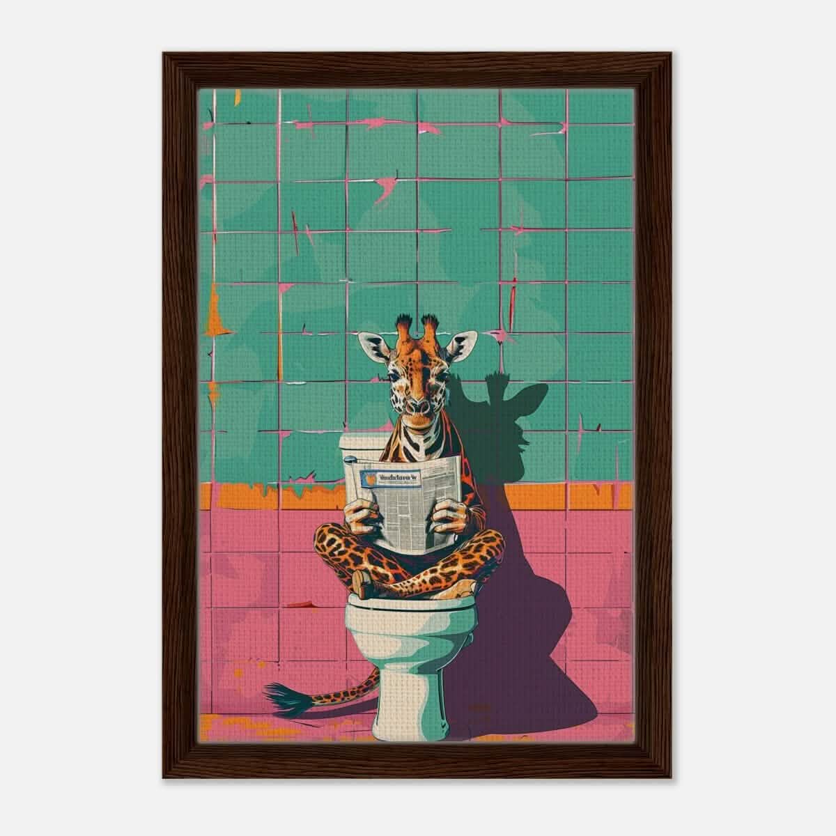 Da Vinci Pop Art Wall art print - Framed Canvas - 30x45 cm / 12x18″ - Dark wood frame