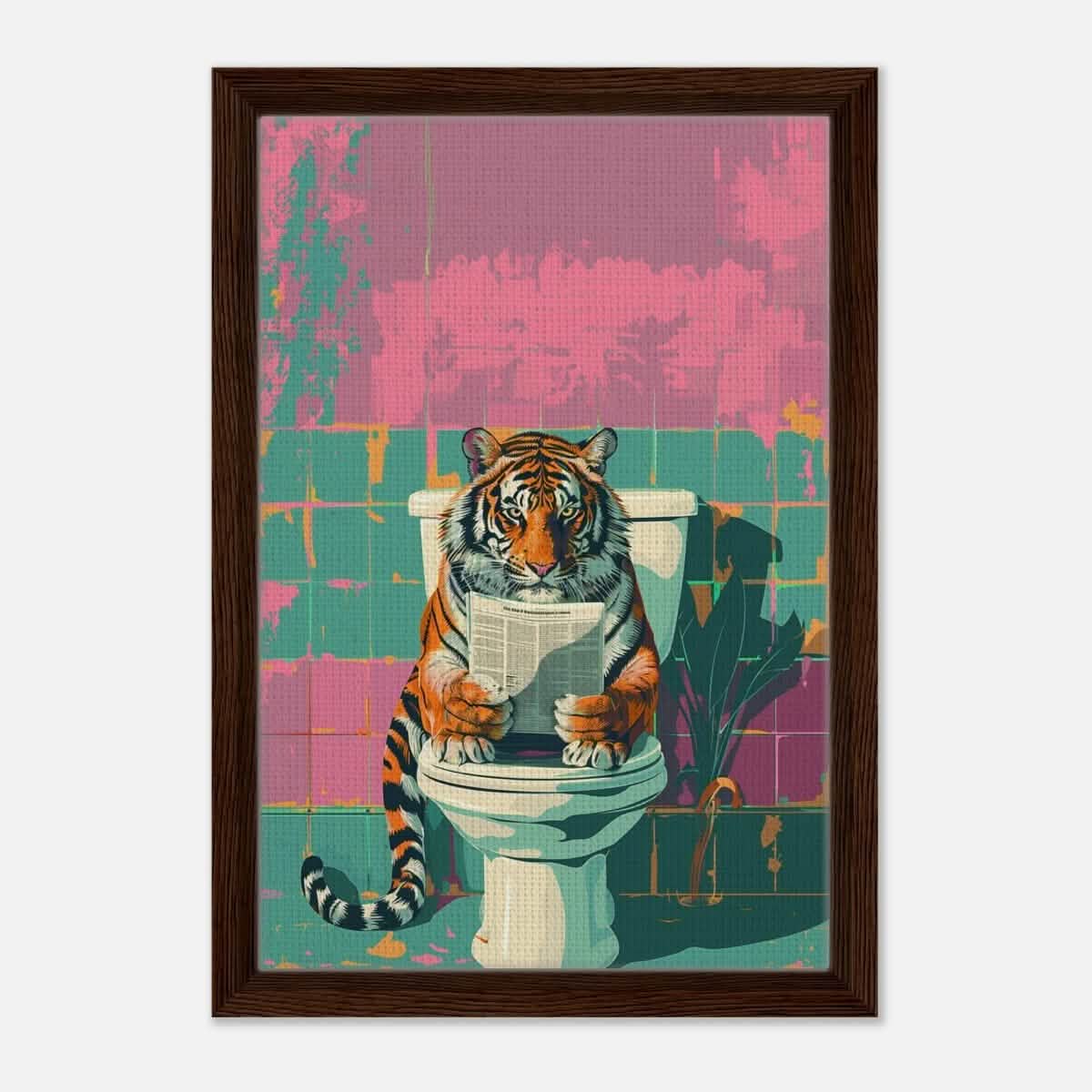 Da Vinci Pop Art Wall art print - Framed Canvas - 30x45 cm / 12x18″ - Dark wood frame