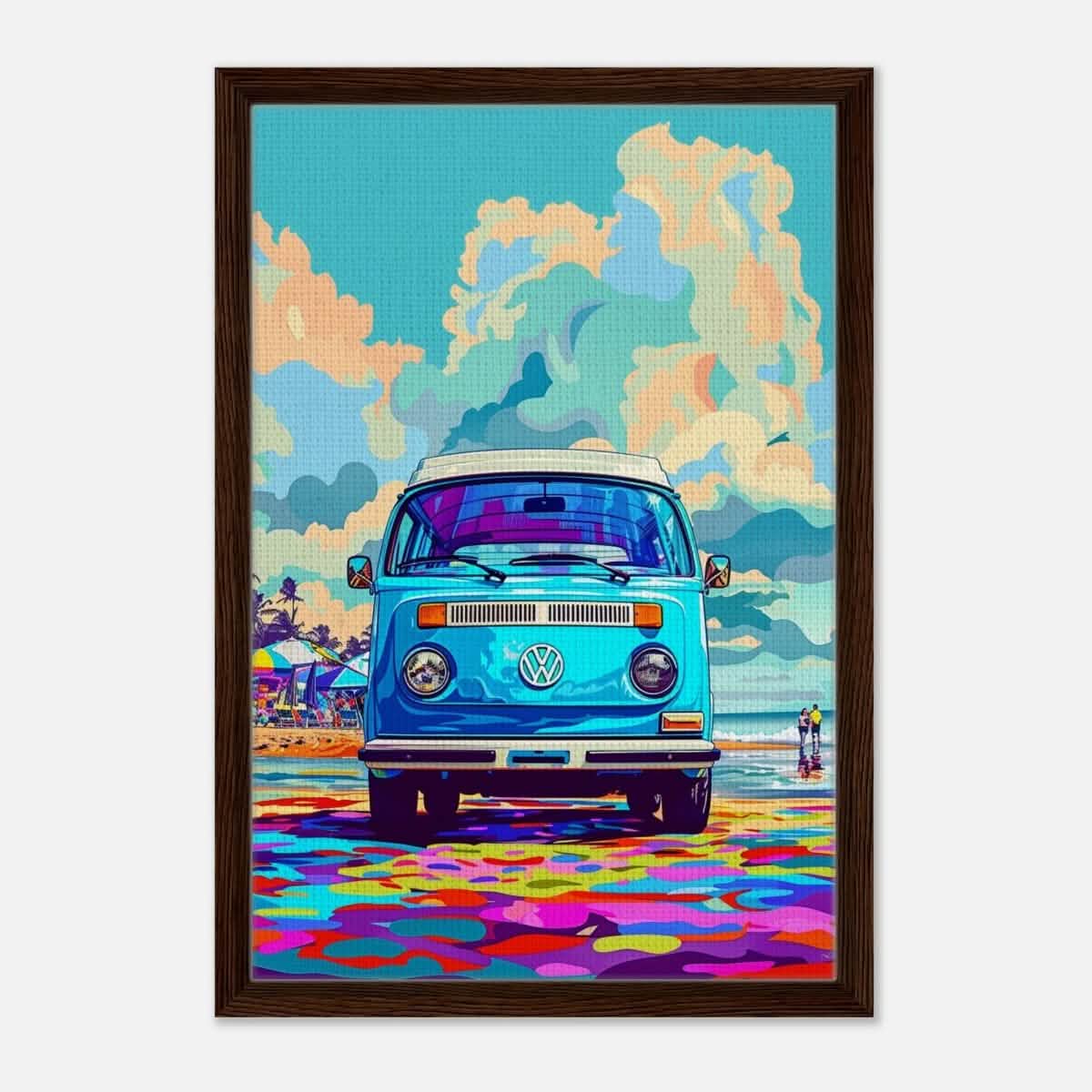 Da Vinci Pop Art Wall art print - Framed Canvas - 40x60 cm / 16x24″ - Dark wood frame