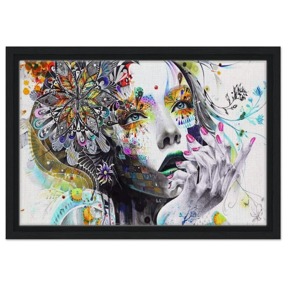 Da Vinci Pop Art wall art print - Framed Canvas - 30x45 cm / 12x18″ - Black frame