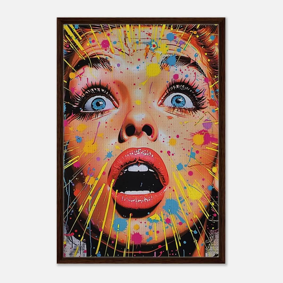 Da Vinci Pop Art Wall art print - Framed Canvas - 60x90 cm / 24x36″ - Dark wood frame