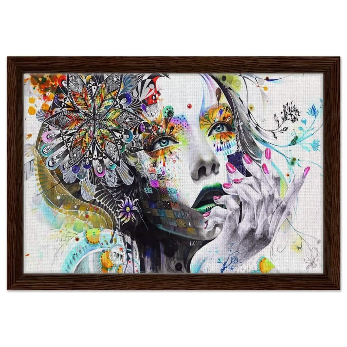 Da Vinci Pop Art wall art print - Framed Canvas - 30x45 cm / 12x18″ - Dark wood frame