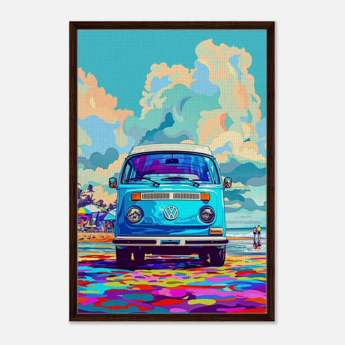 Da Vinci Pop Art Wall art print - Framed Canvas - 60x90 cm / 24x36″ - Dark wood frame