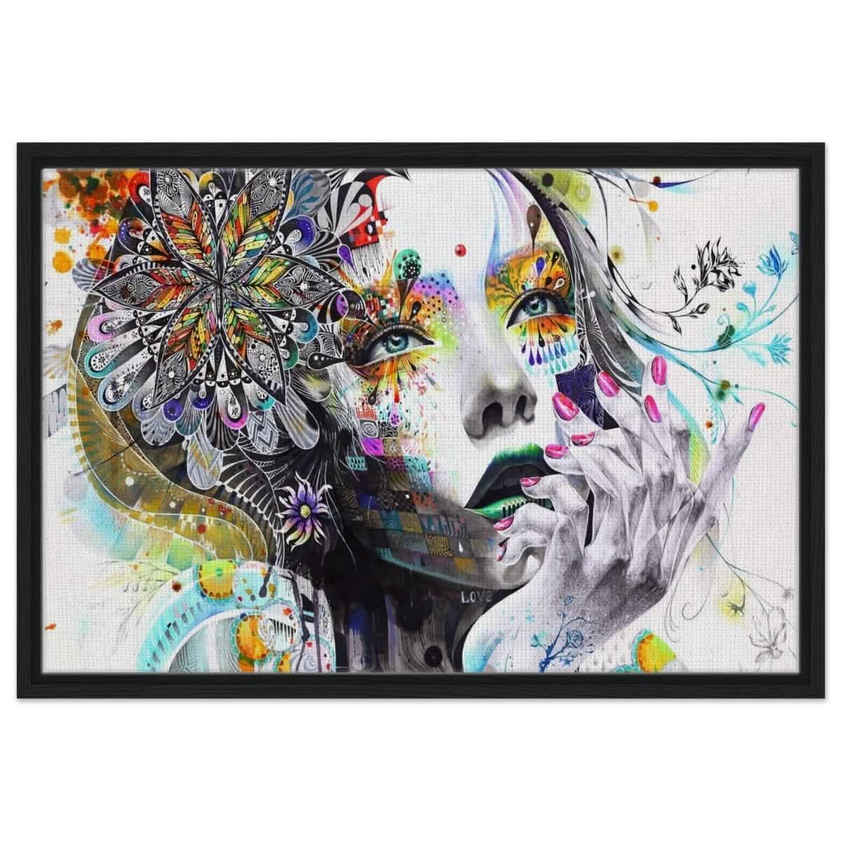 Da Vinci Pop Art wall art print - Framed Canvas - 50x75 cm / 20x30″ - Black frame