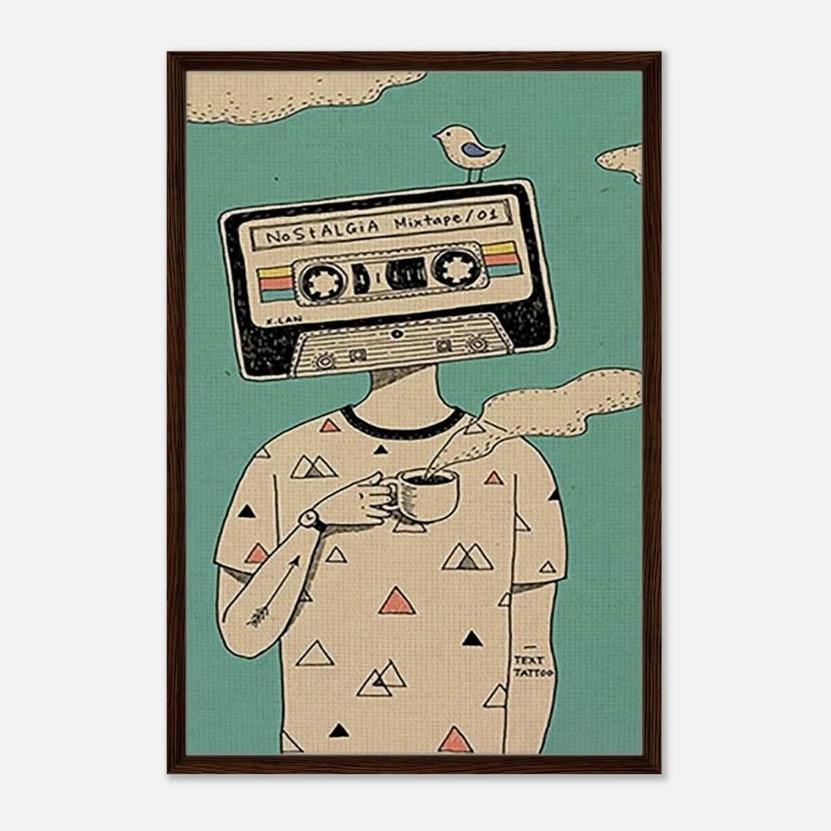 Da Vinci Pop Art Wall art print - Framed Canvas - 60x90 cm / 24x36″ - Dark wood frame