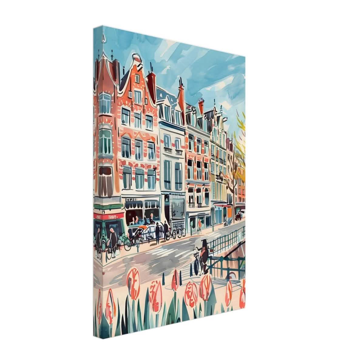 Da Vinci Travel Collection wall art print | Amsterdam Netherland - Canvas - 30x45 cm / 12x18″ - Slim