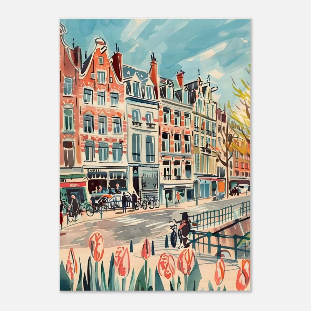 Da Vinci Travel Collection wall art print | Amsterdam Netherland - Wood Prints - 70x100 cm / 28x40″ - 10 mm