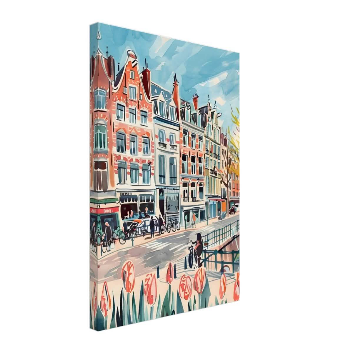 Da Vinci Travel Collection wall art print | Amsterdam Netherland - Canvas - 40x60 cm / 16x24″ - Thick