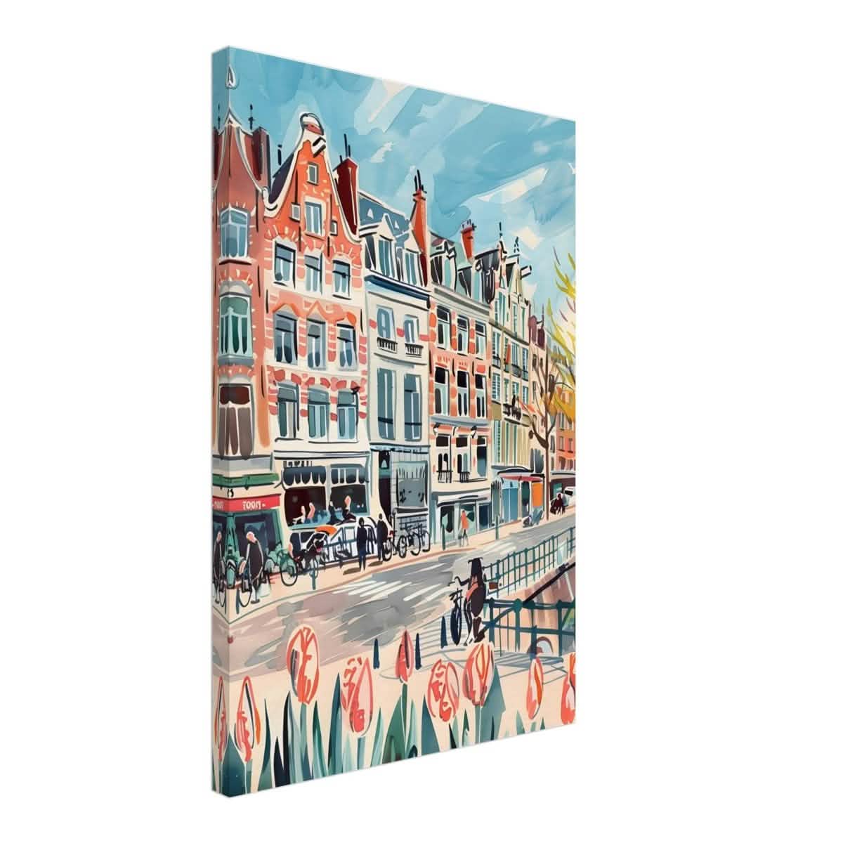 Da Vinci Travel Collection wall art print | Amsterdam Netherland - Canvas - 40x60 cm / 16x24″ - Slim