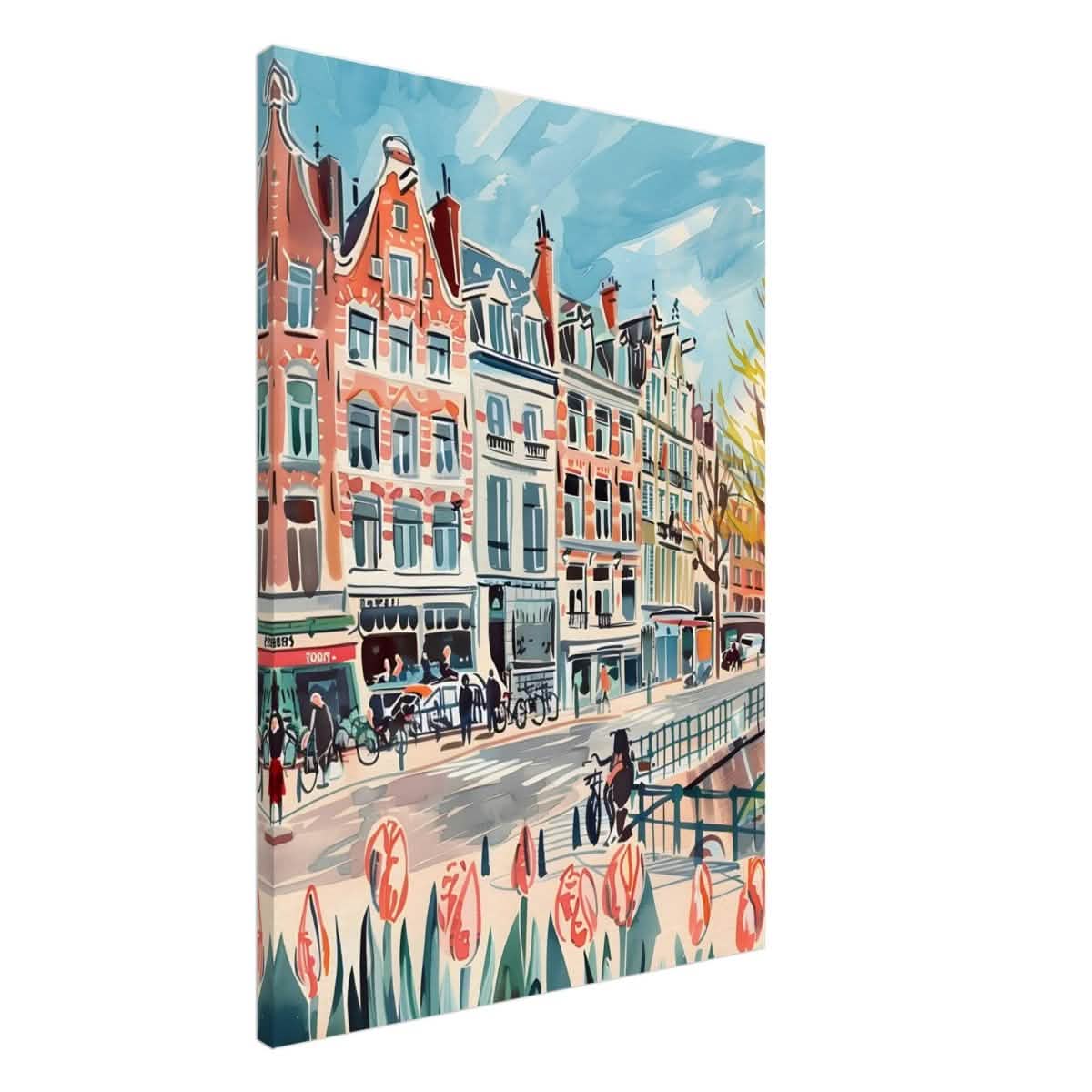 Da Vinci Travel Collection wall art print | Amsterdam Netherland - Canvas - 70x100 cm / 28x40″ - Thick