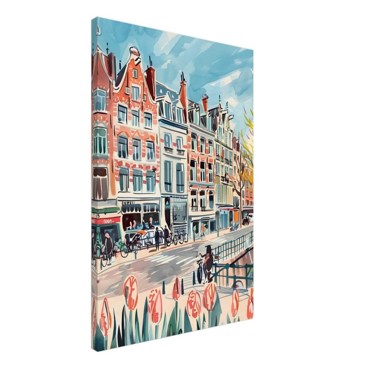 Da Vinci Travel Collection wall art print | Amsterdam Netherland - Canvas - 60x90 cm / 24x36″ - Thick