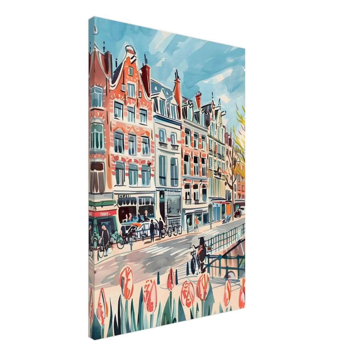 Da Vinci Travel Collection wall art print | Amsterdam Netherland - Canvas - 50x75 cm / 20x30″ - Slim