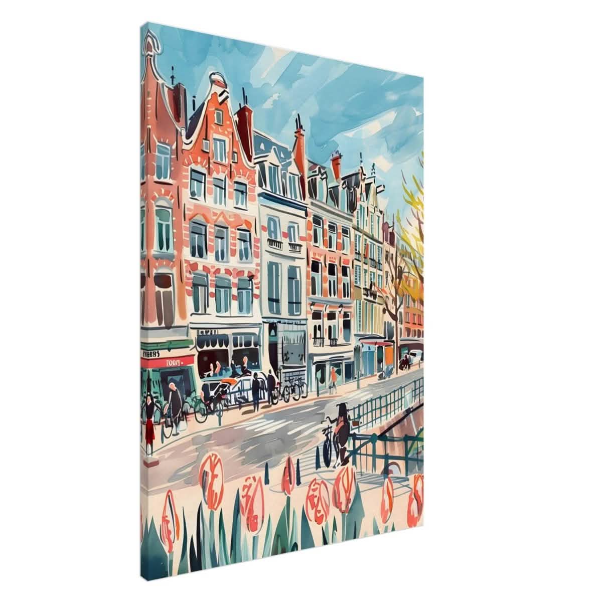 Da Vinci Travel Collection wall art print | Amsterdam Netherland - Canvas - 70x100 cm / 28x40″ - Slim