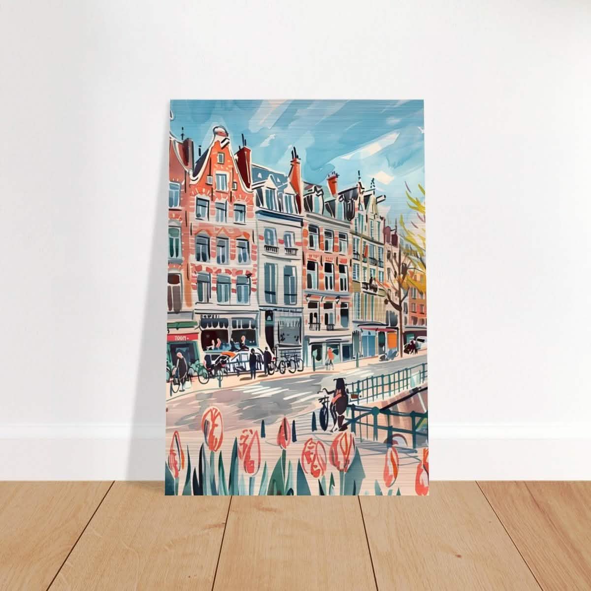 Da Vinci Travel Collection wall art print | Amsterdam Netherland - Brushed Aluminum Print - 30x45 cm / 12x18″ -