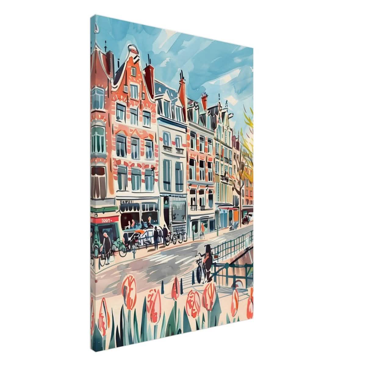 Da Vinci Travel Collection wall art print | Amsterdam Netherland - Canvas - 60x90 cm / 24x36″ - Slim