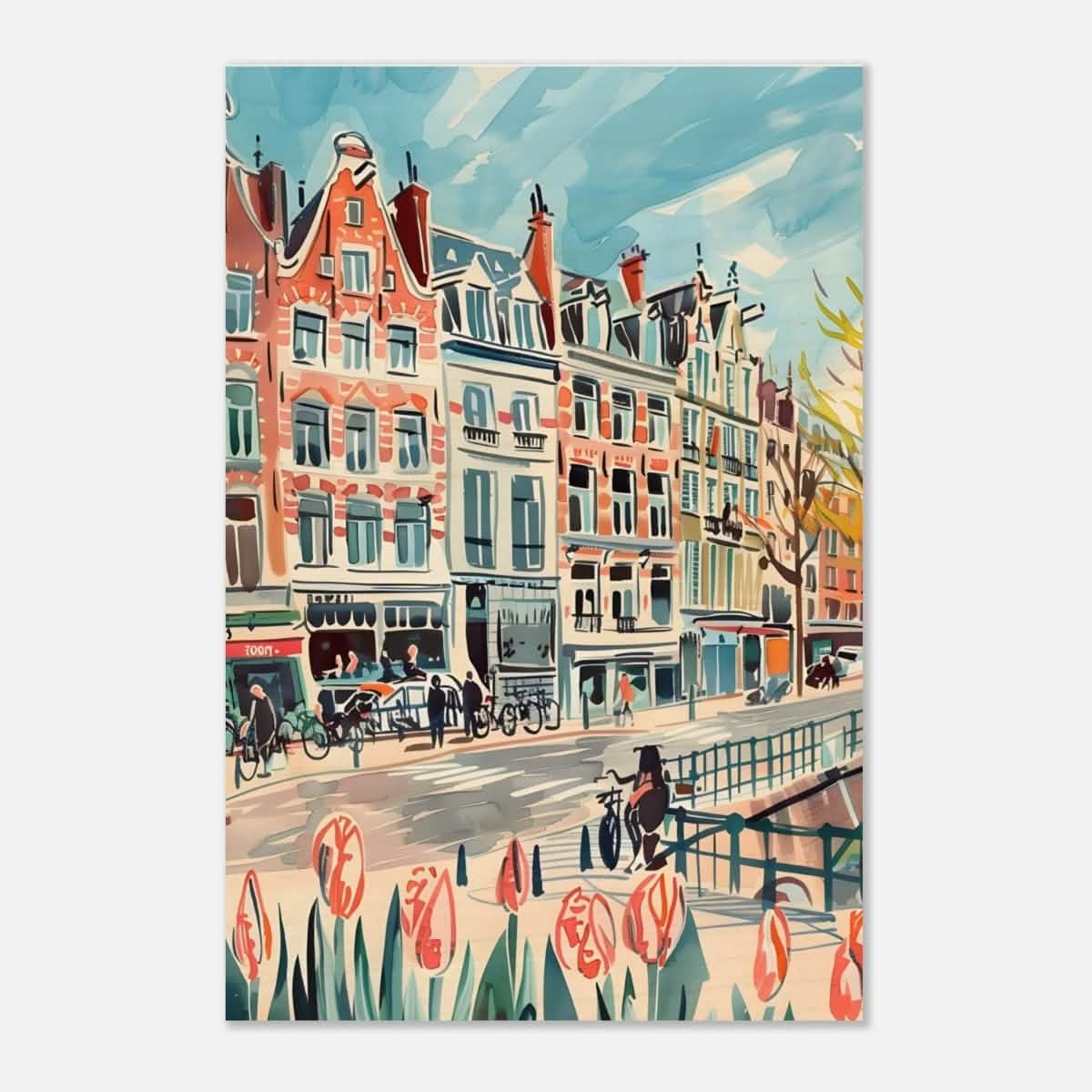 Da Vinci Travel Collection wall art print | Amsterdam Netherland - Wood Prints - 60x90 cm / 24x36″ - 20 mm