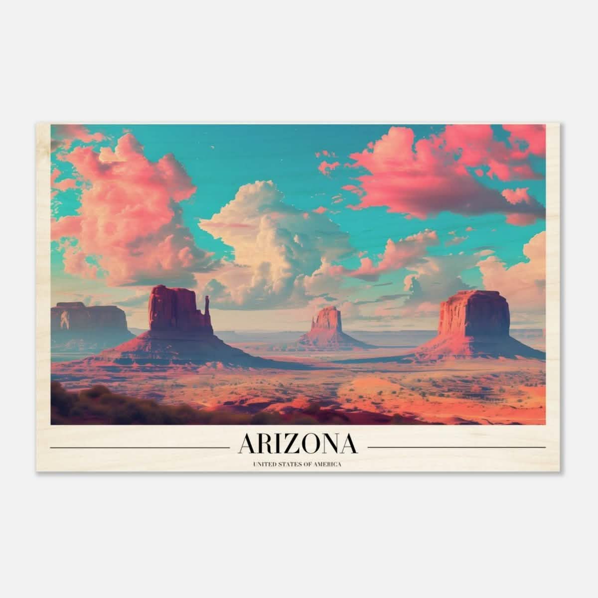 Da Vinci Travel Collection wall art print | Arizona USA | The Sonoran Desert - Wood Prints - 40x60 cm / 16x24″ - 20 mm