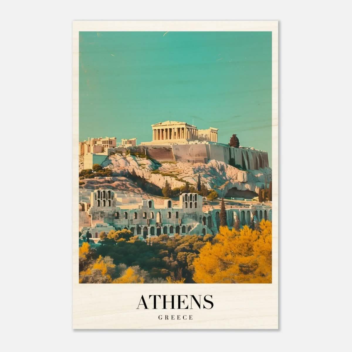 Da Vinci Travel Collection wall art print | Athens Greece - Wood Prints - 30x45 cm / 12x18″ - 10 mm