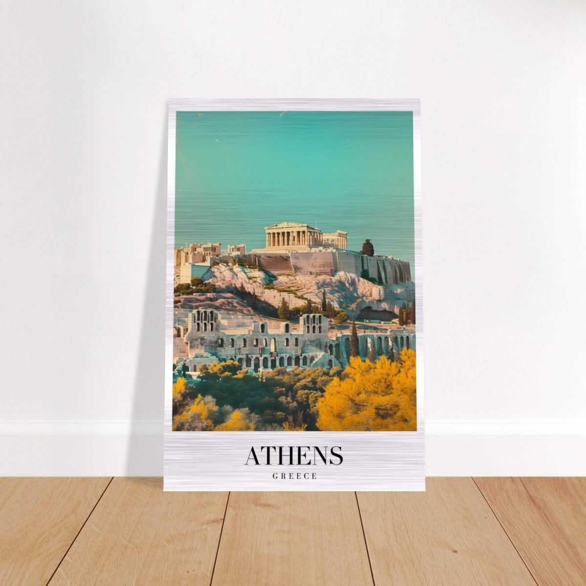 Da Vinci Travel Collection wall art print | Athens Greece - Brushed Aluminum Print - 30x45 cm / 12x18″ -