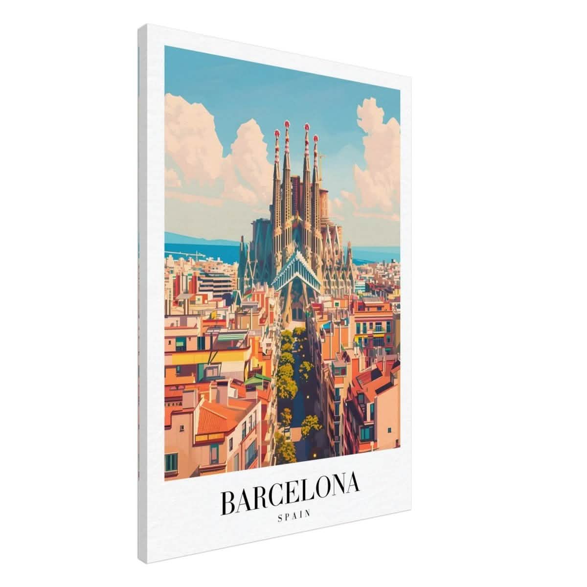 Da Vinci Travel Collection wall art print | Barcelona Spain - Canvas - 70x100 cm / 28x40″ - Thick