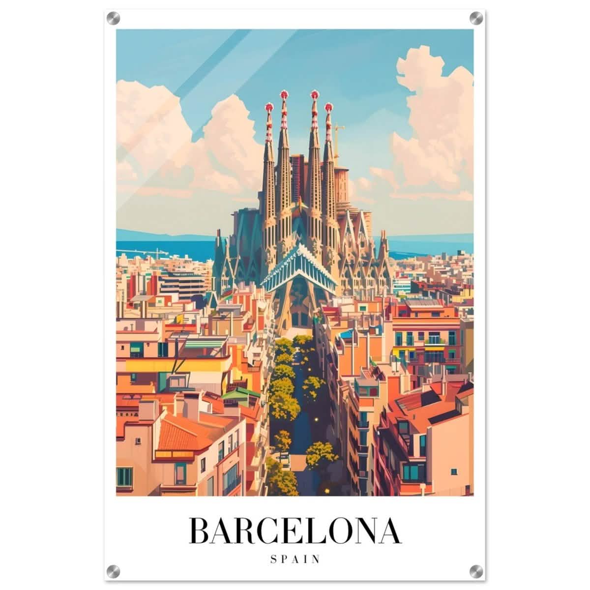 Da Vinci Travel Collection wall art print | Barcelona Spain - Acrylic Print - 60x90 cm / 24x36″ -