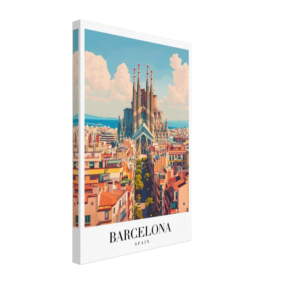 Da Vinci Travel Collection wall art print | Barcelona Spain - Canvas - 30x45 cm / 12x18″ - Slim