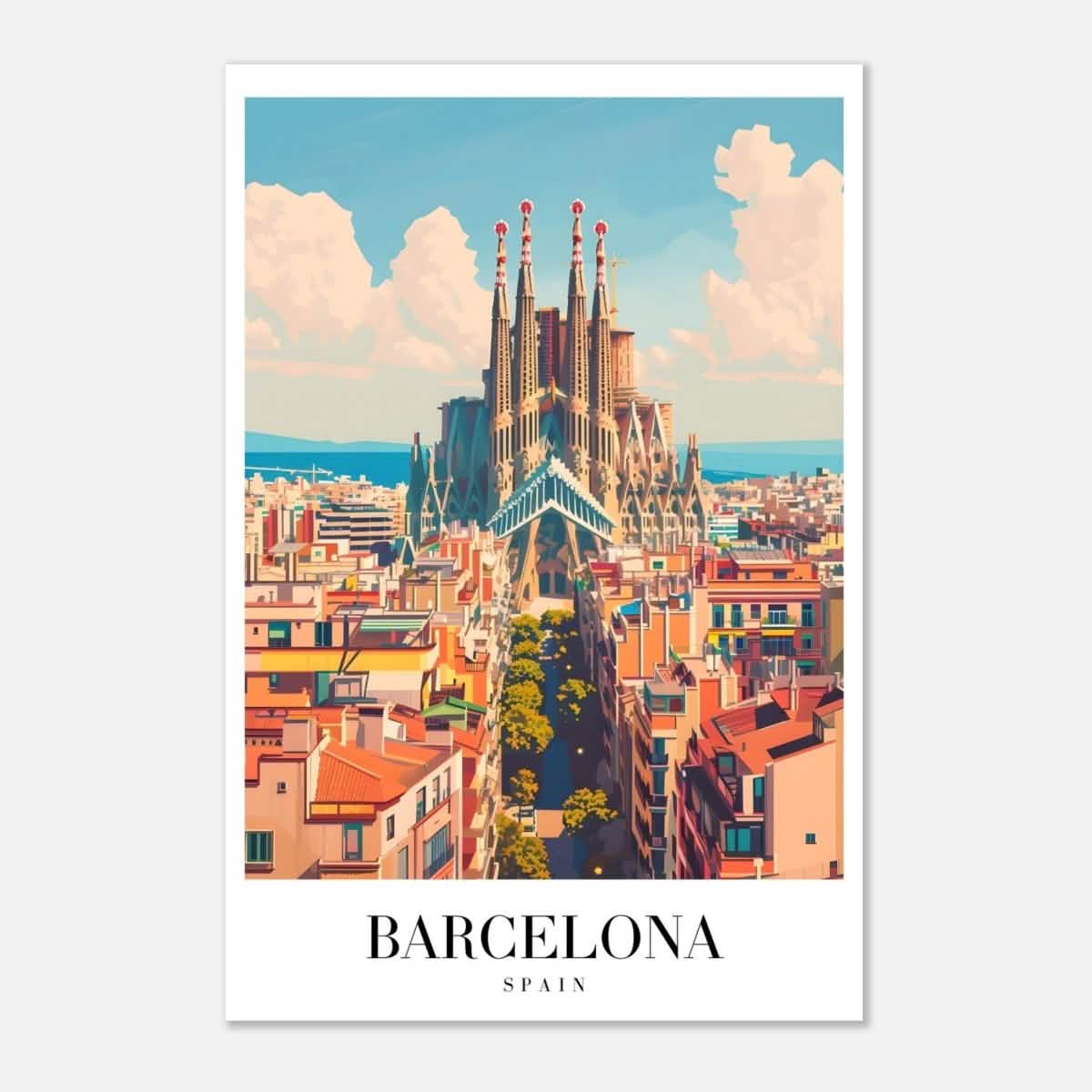 Da Vinci Travel Collection wall art print | Barcelona Spain - Aluminum Print - 30x45 cm / 12x18″ -