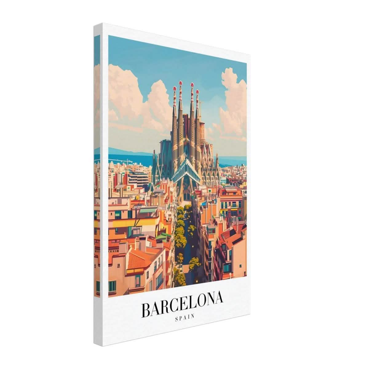 Da Vinci Travel Collection wall art print | Barcelona Spain - Canvas - 40x60 cm / 16x24″ - Thick