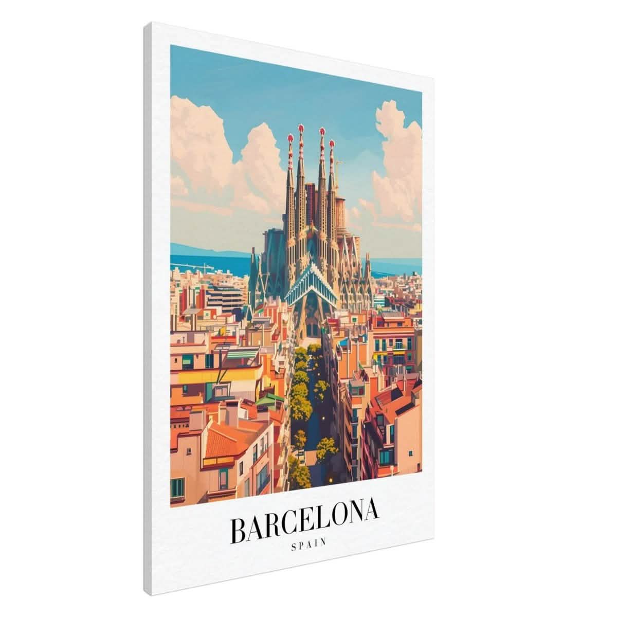 Da Vinci Travel Collection wall art print | Barcelona Spain - Canvas - 70x100 cm / 28x40″ - Slim