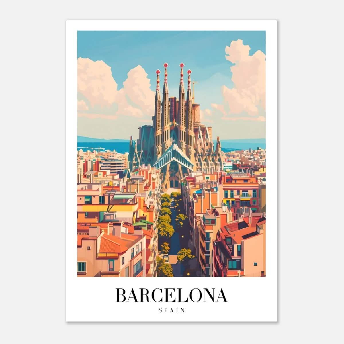 Da Vinci Travel Collection wall art print | Barcelona Spain - Aluminum Print - 70x100 cm / 28x40″ -