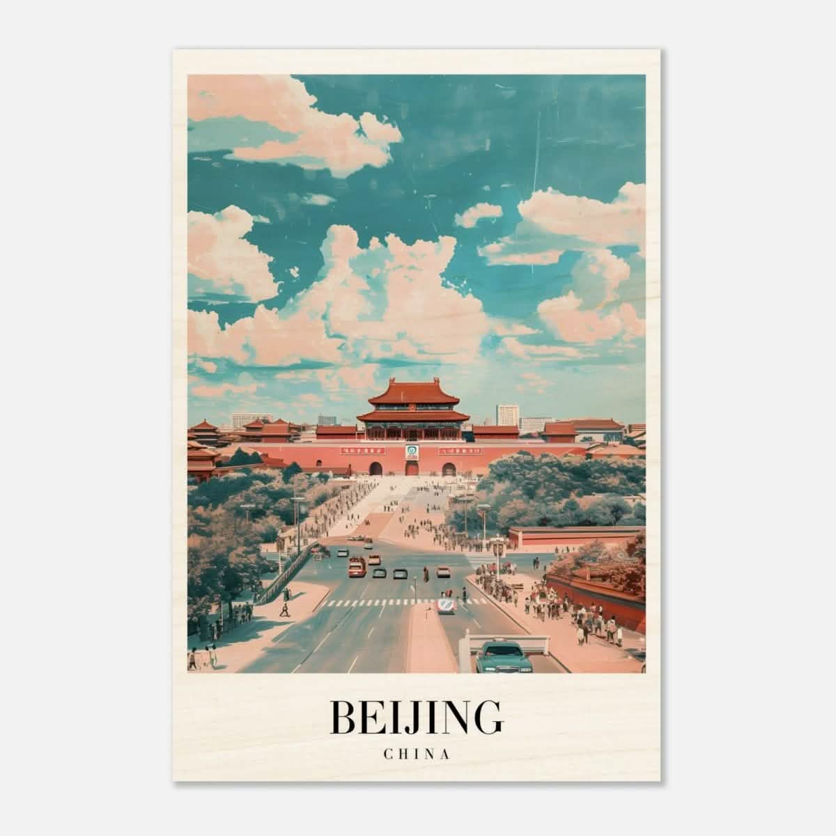 Da Vinci Travel Collection wall art print | Beijing China - Wood Prints - 50x75 cm / 20x30″ - 20 mm