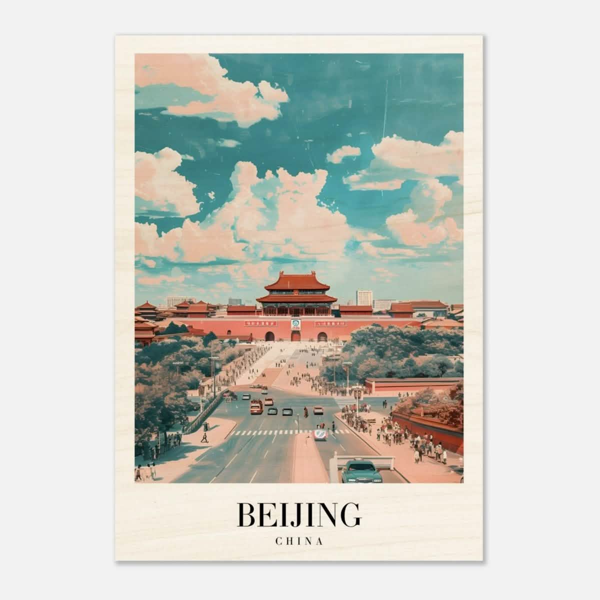 Da Vinci Travel Collection wall art print | Beijing China - Wood Prints - 70x100 cm / 28x40″ - 20 mm