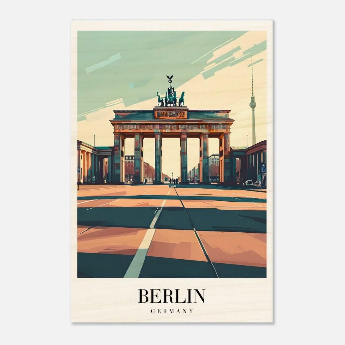 Da Vinci Travel Collection wall art print | Berlin Germany - Wood Prints - 50x75 cm / 20x30″ - 20 mm