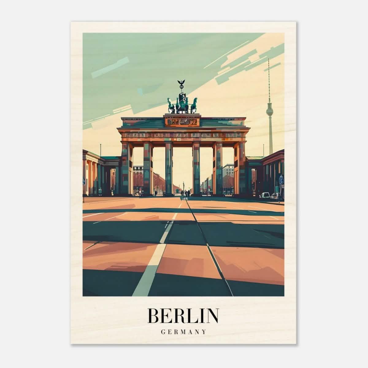 Da Vinci Travel Collection wall art print | Berlin Germany - Wood Prints - 70x100 cm / 28x40″ - 20 mm