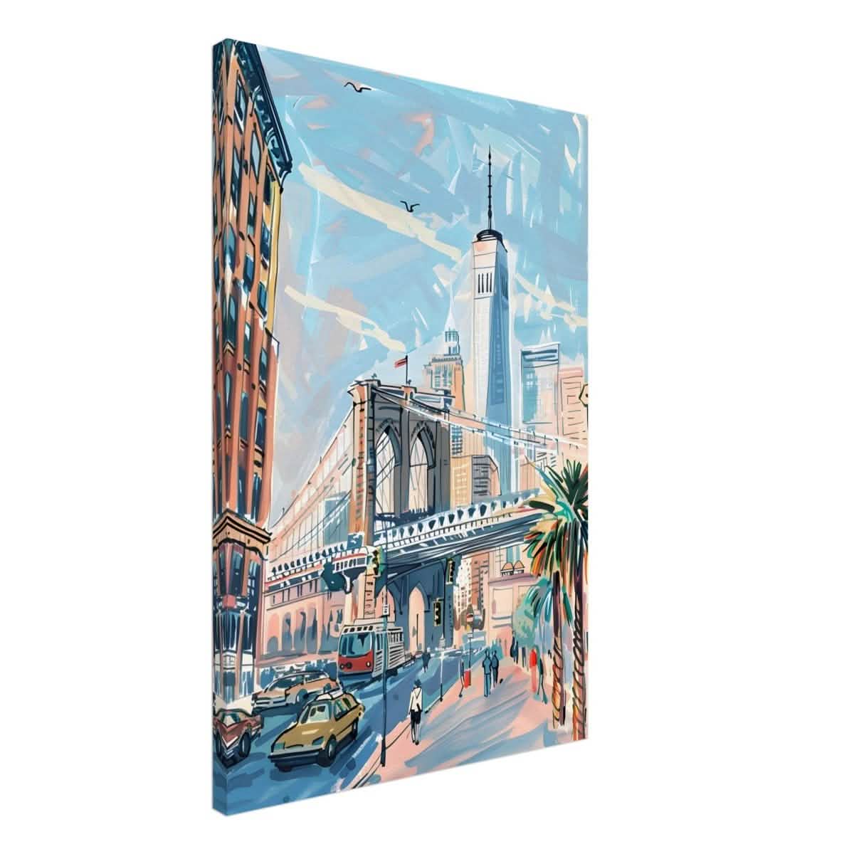 Da Vinci Travel Collection wall art print | Brooklyn Bridge New York | USA - Canvas - 50x75 cm / 20x30″ - Slim