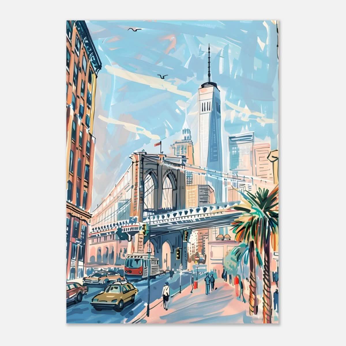 Da Vinci Travel Collection wall art print | Brooklyn Bridge New York | USA - Aluminum Print - 70x100 cm / 28x40″ -