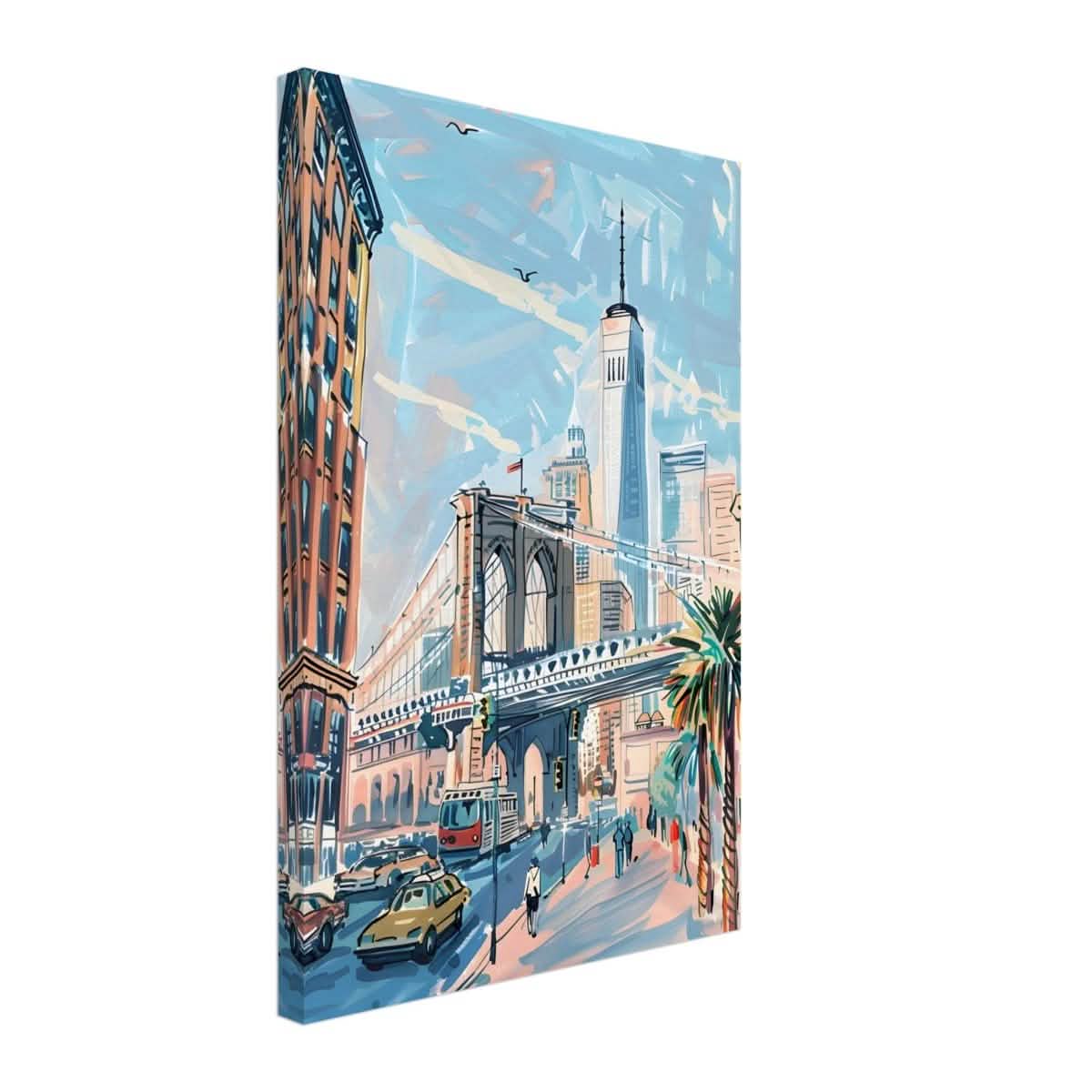 Da Vinci Travel Collection wall art print | Brooklyn Bridge New York | USA - Canvas - 40x60 cm / 16x24″ - Thick