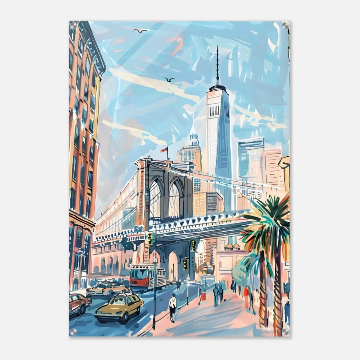 Da Vinci Travel Collection wall art print | Brooklyn Bridge New York | USA - Acrylic Print - 70x100 cm / 28x40″ -