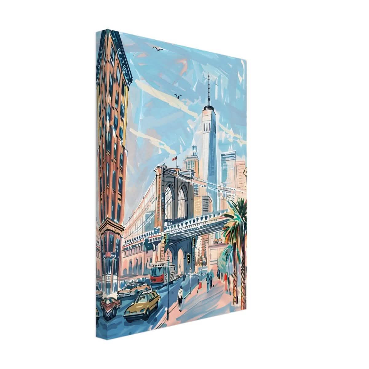 Da Vinci Travel Collection wall art print | Brooklyn Bridge New York | USA - Canvas - 30x45 cm / 12x18″ - Thick