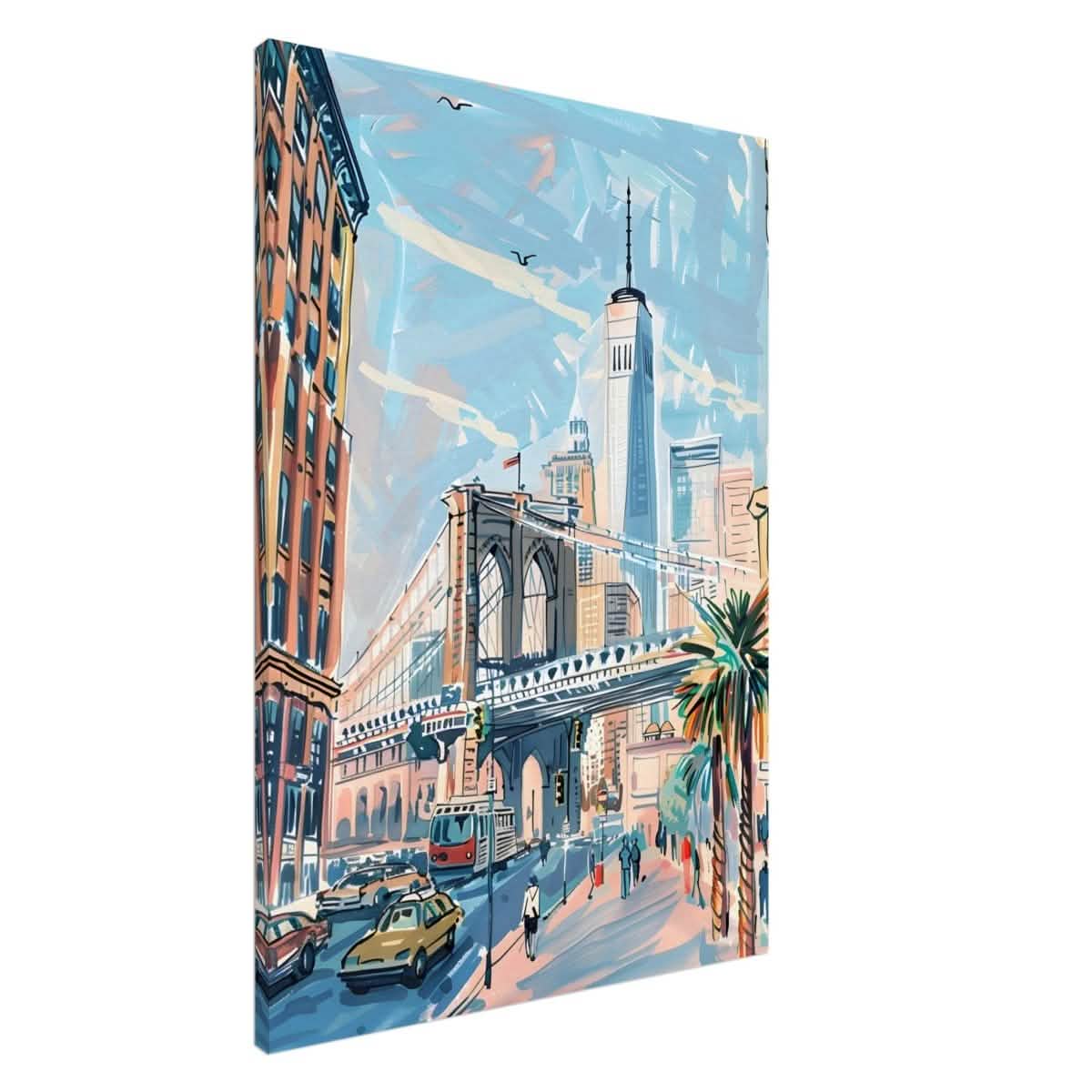 Da Vinci Travel Collection wall art print | Brooklyn Bridge New York | USA - Canvas - 70x100 cm / 28x40″ - Slim
